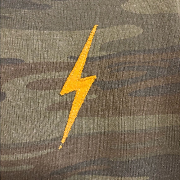 Aviator Nation Green Camo Hoodie with Lightning Bolt - Picture 9 of 9